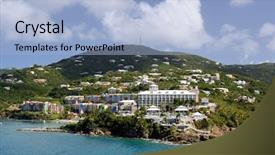  Presentation with scene - Cool new slides with island scene at charlotte amalie backdrop and a light blue colored foreground