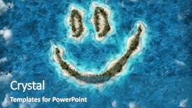  Presentation with happiness - Amazing PPT theme having island smile smiley happiness emoticon backdrop and a teal colored foreground
