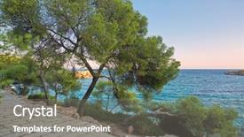  Presentation with nature sun trees - Amazing PPT layouts having island spain mediterranean sea balearic backdrop and a gray colored foreground