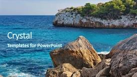  Presentation with sea and beach - Slide set featuring island spain mediterranean sea balearic background and a ocean colored foreground