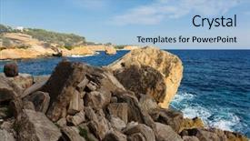  Presentation with sea and beach - Amazing slide set having island spain mediterranean sea balearic backdrop and a light blue colored foreground