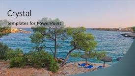  Presentation with beach rocks - Beautiful slides featuring island spain mediterranean sea balearic backdrop and a  colored foreground