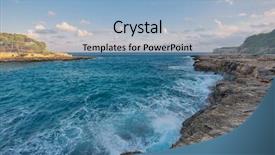  Presentation with sea and beach - Colorful slide deck enhanced with island spain mediterranean sea balearic backdrop and a light blue colored foreground