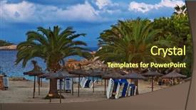  Presentation with sunset at venice beach palm - Theme having island spain mediterranean sea balearic background and a  colored foreground