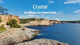  Presentation with sea - PPT theme with island spain mediterranean sea balearic background and a teal colored foreground