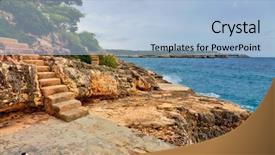  Presentation with under the sea and earth - Slides featuring island spain mediterranean sea balearic background and a light blue colored foreground