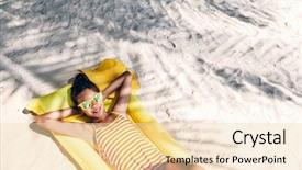  Presentation with child tree - Amazing PPT theme having island summer holiday idyllic top backdrop and a lemonade colored foreground