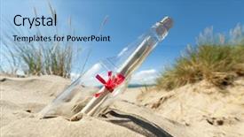  Presentation with survival - Colorful slide deck enhanced with island survival - message in a clear glass backdrop and a light blue colored foreground