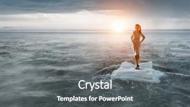  Presentation with survival - Audience pleasing slides consisting of island survival - surfing sea on ice floe backdrop and a dark gray colored foreground