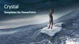  Presentation with survival - Slides enhanced with island survival - surfing sea on ice floe background and a ocean colored foreground