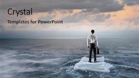  Presentation with survival - Audience pleasing PPT layouts consisting of island survival - surfing sea on ice floe backdrop and a light gray colored foreground