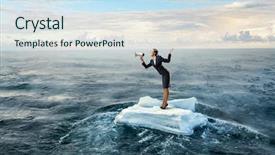  Presentation with survival - Audience pleasing slide deck consisting of island survival - surfing sea on ice floe backdrop and a sky blue colored foreground