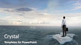  Presentation with survival - Audience pleasing theme consisting of island survival - surfing sea on ice floe backdrop and a  colored foreground