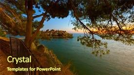  Presentation with island - Cool new theme with island sveti stefan - montenegro - architecture backdrop and a wine colored foreground