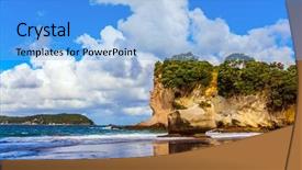  Presentation with pacific island - PPT layouts consisting of island the pacific ocean tide background and a light blue colored foreground