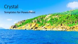  Presentation with island - Beautiful PPT layouts featuring island wallpaper nature backdrop and a light gray colored foreground