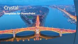  Presentation with blue night - Audience pleasing slide deck consisting of island with the margaret bridge backdrop and a teal colored foreground