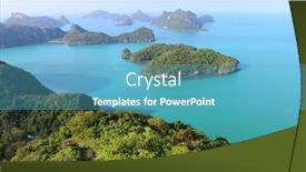  Presentation with tropical rainforest - Audience pleasing slide set consisting of islands-at-moo-koh-ang backdrop and a teal colored foreground