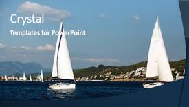  Presentation with sails sailing yacht catamaran sailing - Audience pleasing PPT theme consisting of participate in sail yacht regatta backdrop and a light blue colored foreground