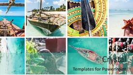  Presentation with primitive - Slide set enhanced with islands lost in the ocean background and a teal colored foreground