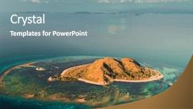  Presentation with pacific island - Colorful PPT layouts enhanced with islands surrounded by the pacific backdrop and a gray colored foreground