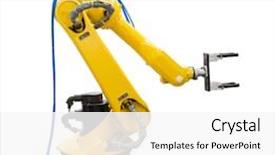  Presentation with robot arm - Amazing PPT theme having isolate of robot arm backdrop and a white colored foreground