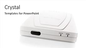  Presentation with adsl - Beautiful presentation theme featuring dialup - isolated adsl modem backdrop and a white colored foreground