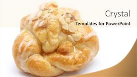  Presentation with almond - Presentation theme with isolated almond croissant on white background background and a lemonade colored foreground