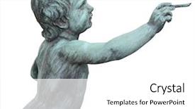  Presentation with angel - Beautiful theme featuring isolated angel painting with brush backdrop and a white colored foreground