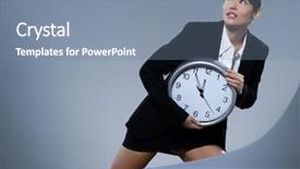  Presentation with clock - Beautiful PPT theme featuring isolated backgound holding a clock backdrop and a seafoam green colored foreground