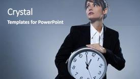  Presentation with clock - Colorful theme enhanced with isolated backgound holding a clock backdrop and a ocean colored foreground