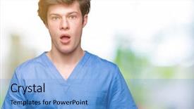  Presentation with medical - Amazing slide deck having isolated background afraid and shock backdrop and a  colored foreground