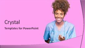  Presentation with doctor african - Audience pleasing PPT theme consisting of isolated background beckoning come here backdrop and a white colored foreground