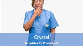  Presentation with nurse - Cool new PPT theme with isolated background bored yawning tired backdrop and a teal colored foreground