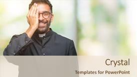  Presentation with catholic - Cool new slide deck with isolated background covering one eye backdrop and a  colored foreground