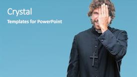  Presentation with catholic holy mass - Colorful slides enhanced with isolated background covering one eye backdrop and a light blue colored foreground