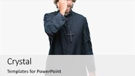  Presentation with catholic - Slides having isolated background covering one eye background and a white colored foreground