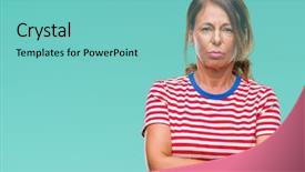  Presentation with woman crying - Slides consisting of isolated background depressed and worry background and a seafoam green colored foreground