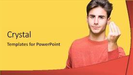  Presentation with italian - PPT layouts with isolated background doing italian gesture background and a yellow colored foreground