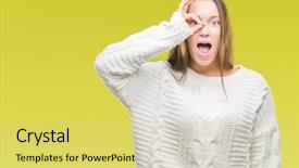  Presentation with eye - Presentation having isolated background doing ok gesture background and a soft green colored foreground