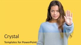  Presentation with winter blue - Cool new slide deck with isolated background doing stop sing backdrop and a yellow colored foreground