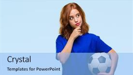  Presentation with idea - Theme having isolated background holding soccer football background and a  colored foreground