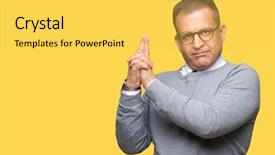  Presentation with shooting gun - PPT layouts featuring isolated background holding symbolic gun background and a yellow colored foreground