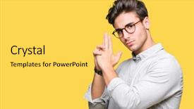  Presentation with weapons - Beautiful slide set featuring isolated background holding symbolic gun backdrop and a yellow colored foreground