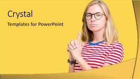  Presentation with shooting gun - Beautiful presentation theme featuring isolated background holding symbolic gun backdrop and a yellow colored foreground