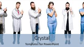  Presentation with people collage - Audience pleasing slide deck consisting of isolated background holding symbolic gun backdrop and a light blue colored foreground