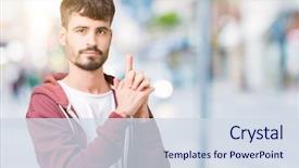  Presentation with shooting gun - PPT layouts having isolated background holding symbolic gun background and a sky blue colored foreground