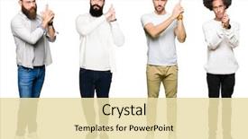  Presentation with shooting gun - PPT theme having isolated background holding symbolic gun background and a lemonade colored foreground