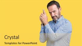  Presentation with shooting gun - Audience pleasing slides consisting of isolated background holding symbolic gun backdrop and a  colored foreground