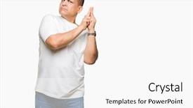  Presentation with shooting gun - Slide deck enhanced with isolated background holding symbolic gun background and a white colored foreground